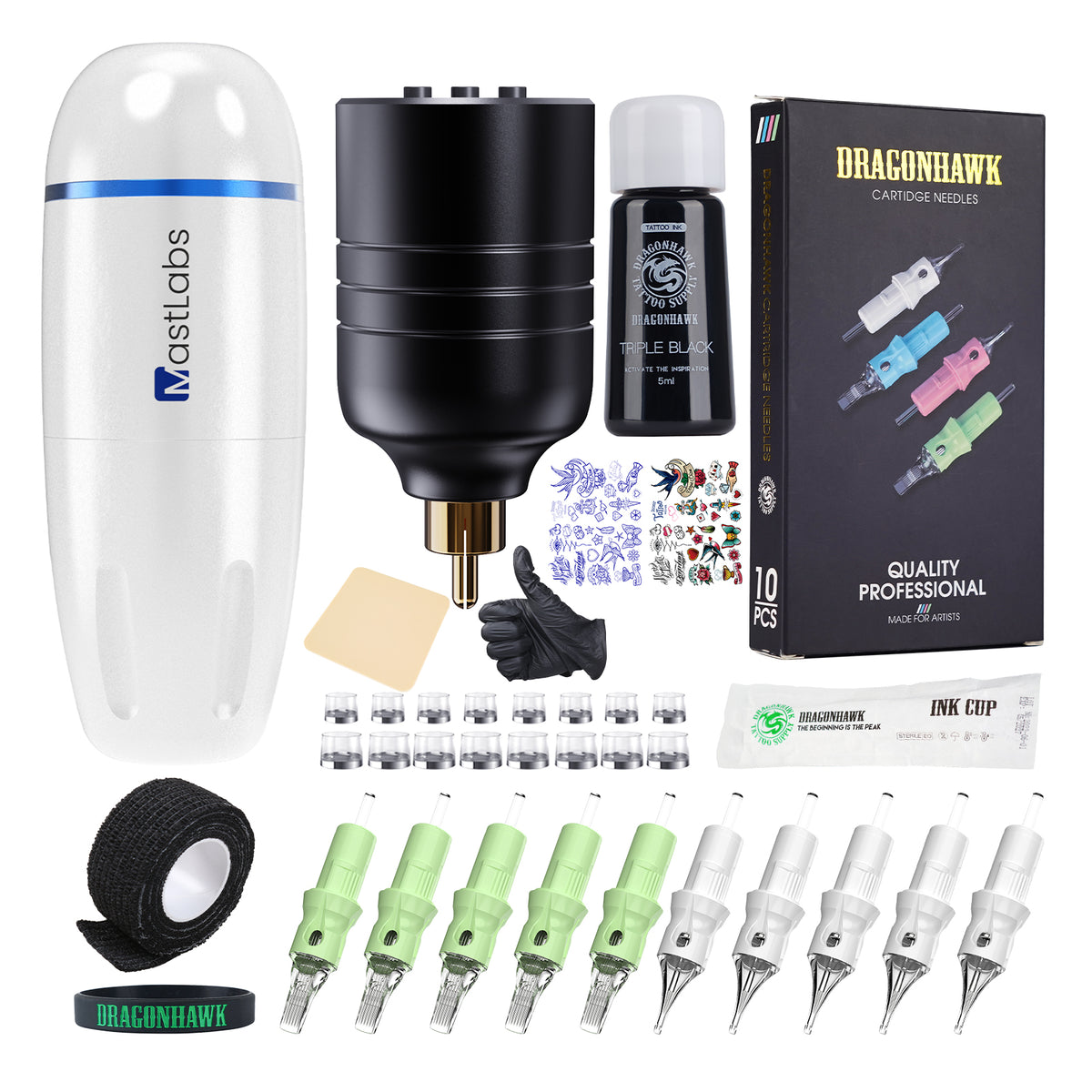 Amazon.com: Dragonhawk Wireless Tattoo Gun Kit, Fold3 Rotary