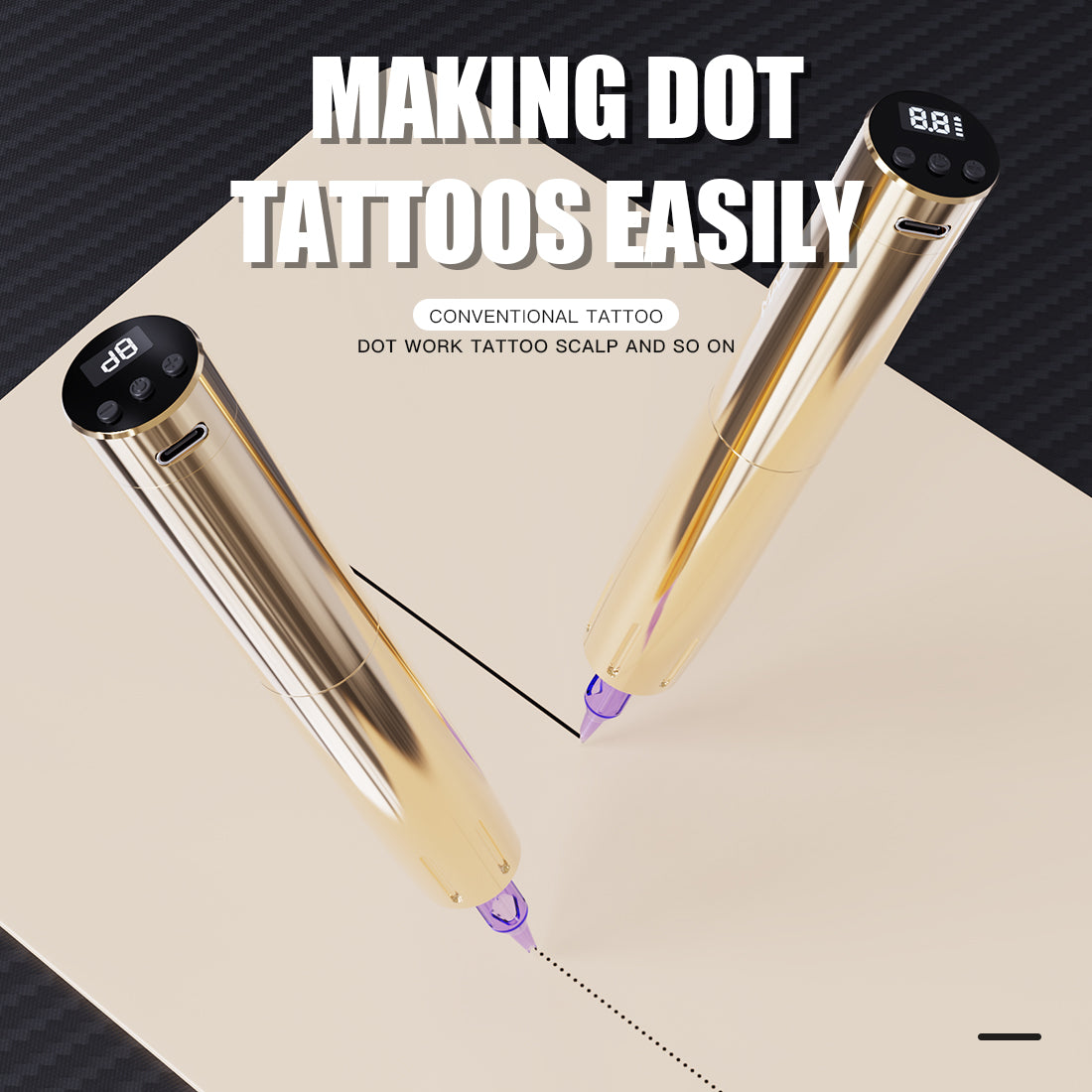 Mast Tour Y22 Wireless Tattoo Machine(Golden) – DRAGONHAWK
