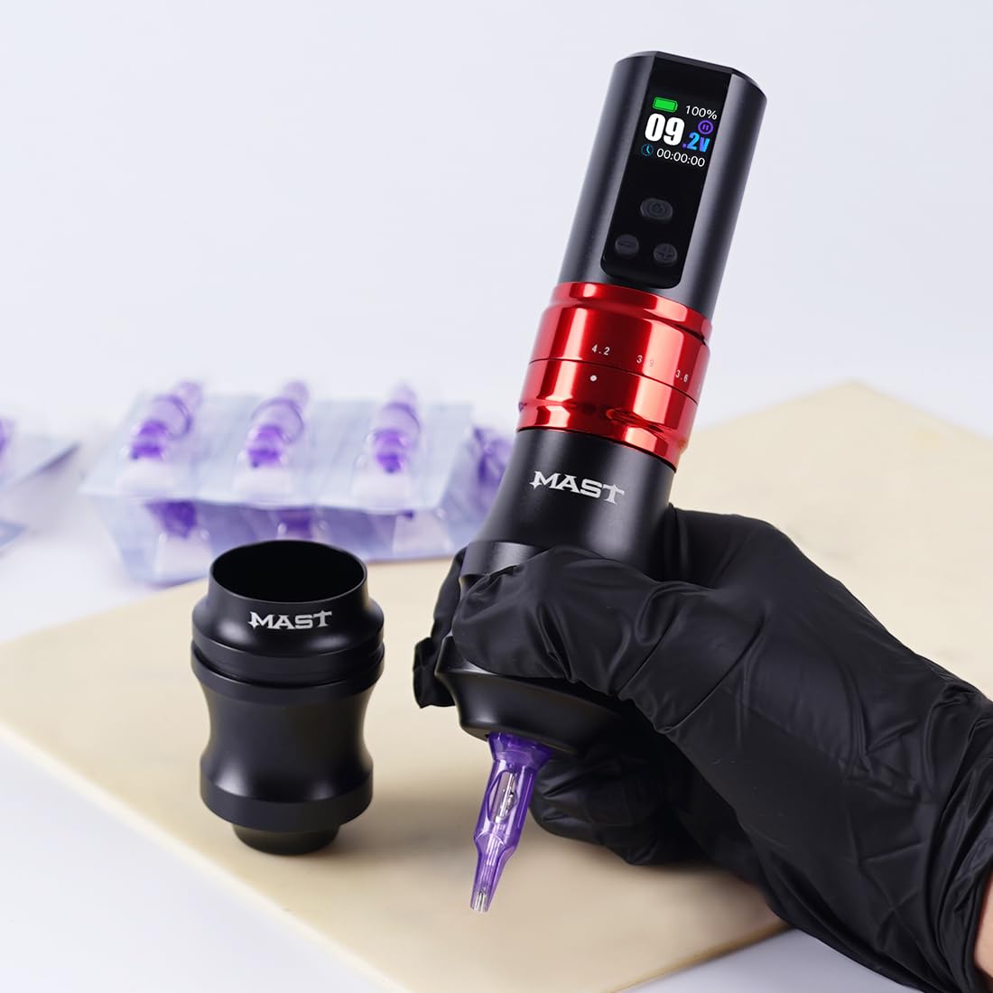Mast Fold2 Pro Wireless Tattoo Pen Machine 2 Replaceable Batteries