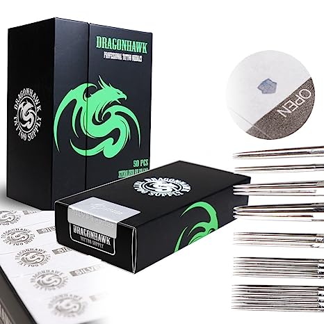 Dragonhawk Silver Series Tattoo Needles Assorted Liners and Shaders 50 Pcs  Disposable & Sterilized Mixed Size Tattooing Needle Box YBZ