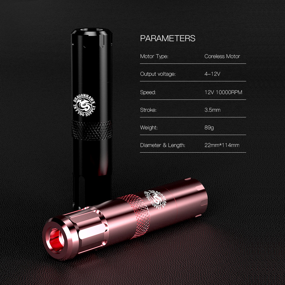 Dragonhawk S6 Wireless Tattoo Pen Kit 3.5MM Stroke With 20 Cartridges