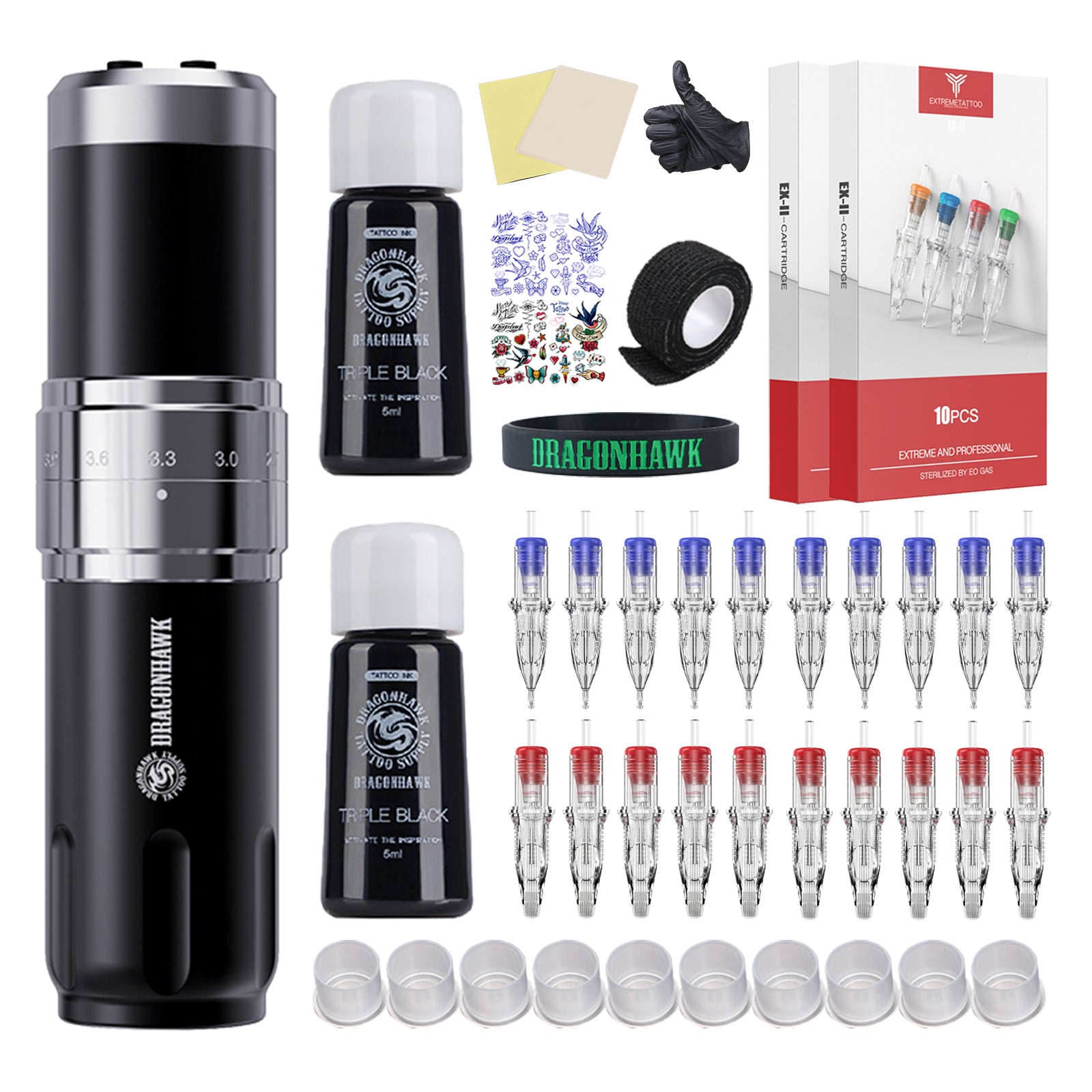 Fold3 Wireless Tattoo Kit Rotary Machine Glide Extra Smooth