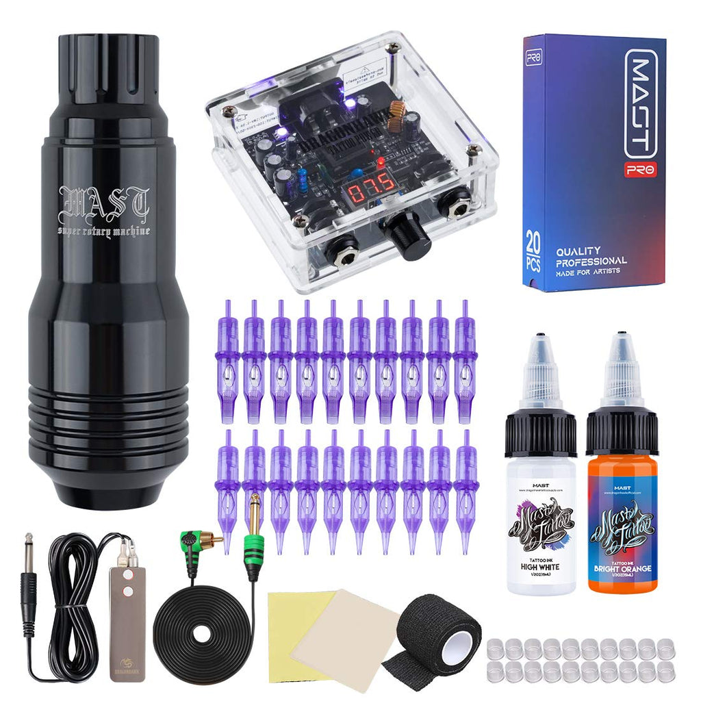 Dragonhawk Mast Tattoo Machine Kit Rotary Tattoo Pen Gun Kit