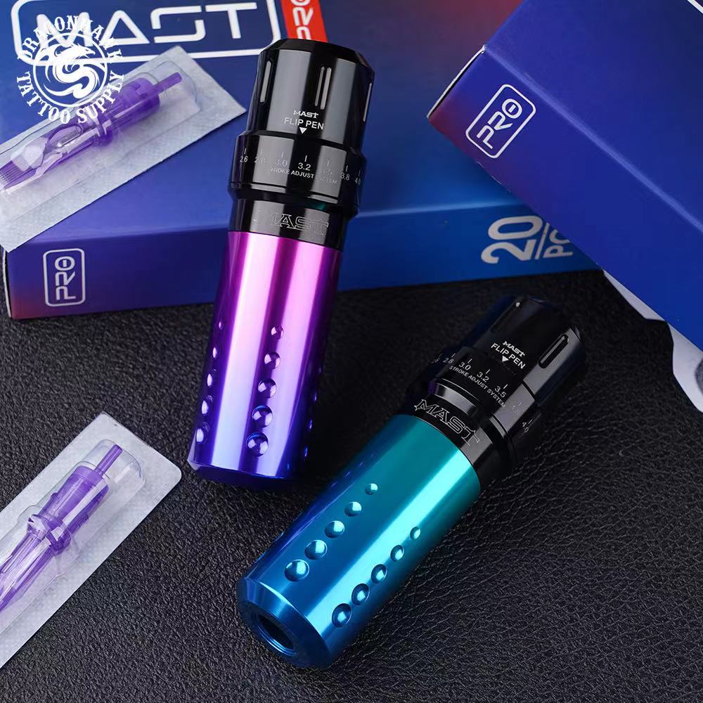 Mast Flip Rotary Tattoo Pen Machine with T1 Wireless Battery Tattoo Supplies