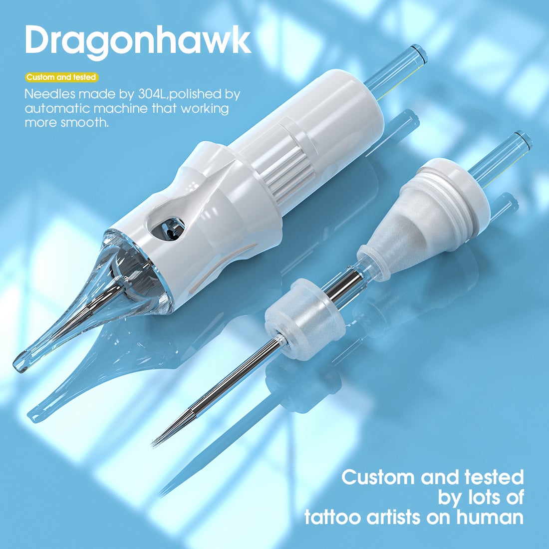 DragonhawkLabs Cartridges Needles 0.35MM Round Mixed Sizes 50