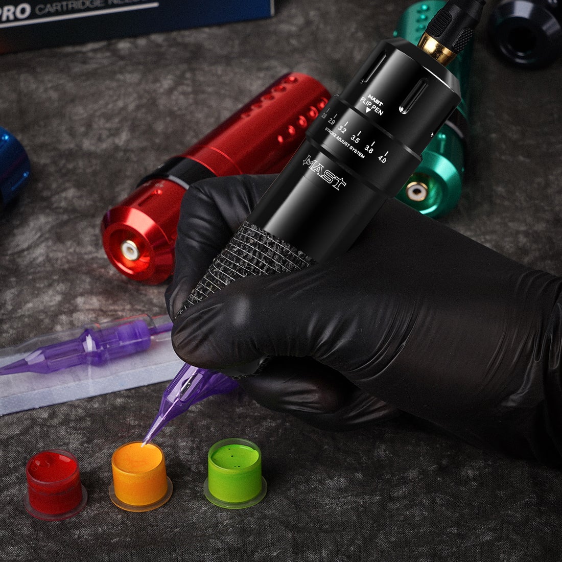 Mast Flip Rotary Tattoo Pen Machine 2.6-4.0mm Stroke Length