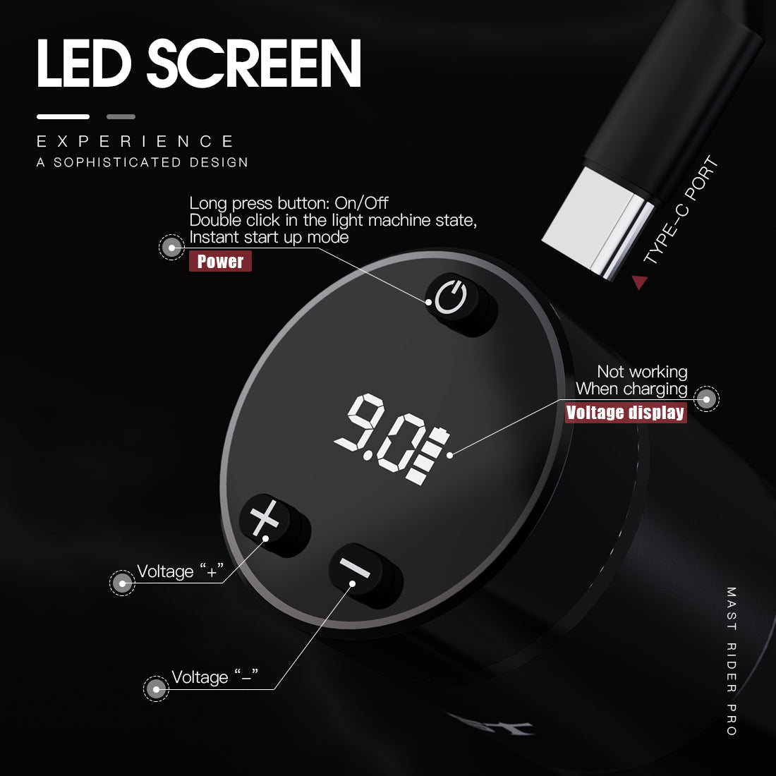 Mast Rider Pro Wireless Tattoo Machine Kit with 20Pcs Pro